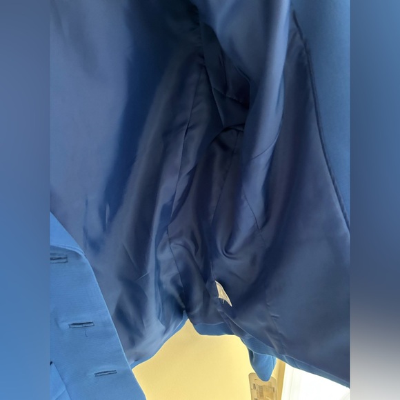 NWT Calvin Klein Blue Cropped Blazer with Notched Lapel - Picture 10 of 12